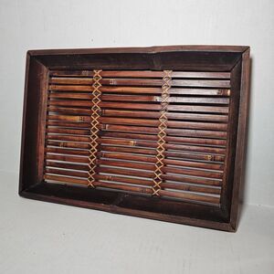 Cherry Red Bamboo Serving Tray Bohemian